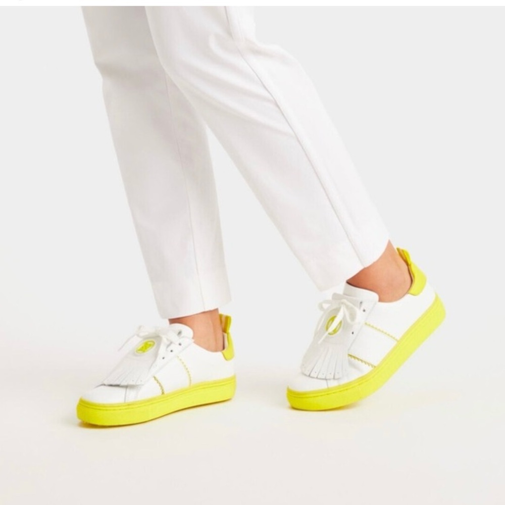 G/FORE Kiltie Disruptor Golf Shoes in White and Yellow Size 8
